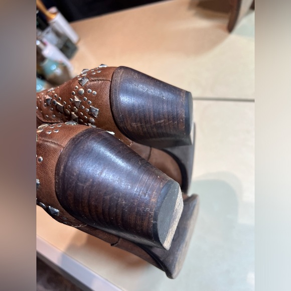 Giancarlo Paoli Made in Italy Leather Western Cut Short Studded Boots 36.5 - Picture 14 of 14